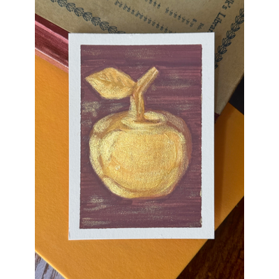 Golden Apple aceo art card thumbnail 1