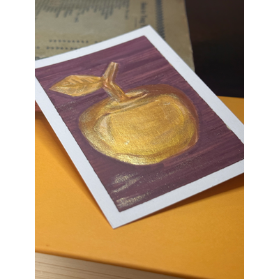 Golden Apple aceo art card thumbnail 2
