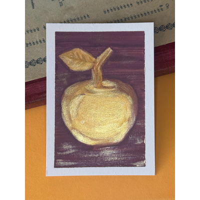 Golden Apple aceo art card thumbnail 4