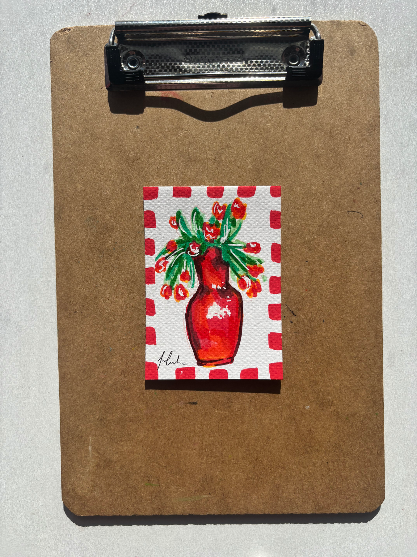 “Valentines Vase” Valentines collection aceo art card