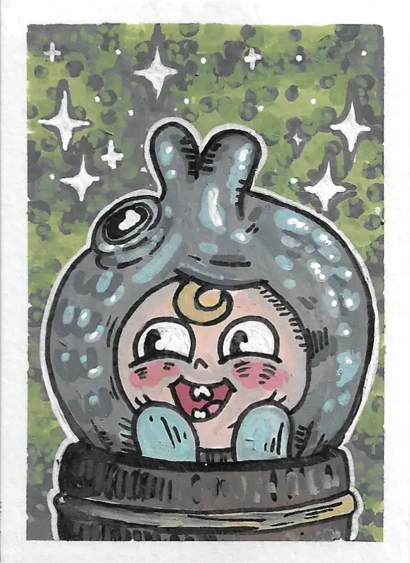 Cutest Fish in the Sea aceo art card