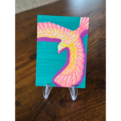 Balancing Bird, 90s Nostalgia aceo art card thumbnail 2