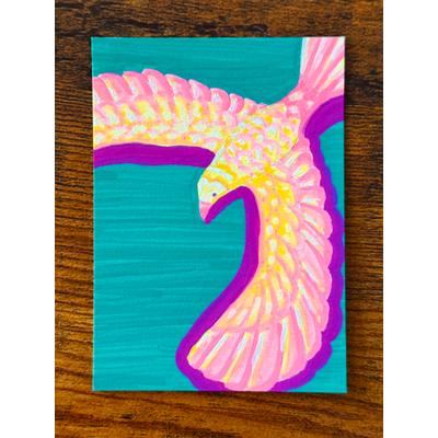 Balancing Bird, 90s Nostalgia aceo art card thumbnail 1