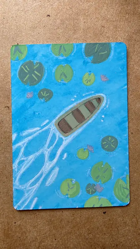 Coasting with Lily Pads aceo art card
