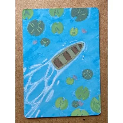 Coasting with Lily Pads aceo art card thumbnail 1