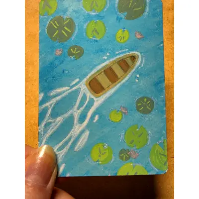 Coasting with Lily Pads aceo art card thumbnail 2