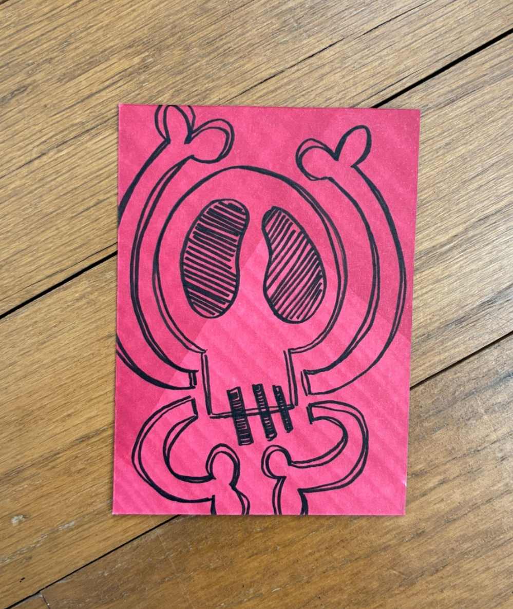 Silly Skull aceo art card
