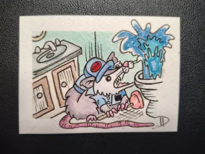 "Plumber" aceo art card thumbnail 1