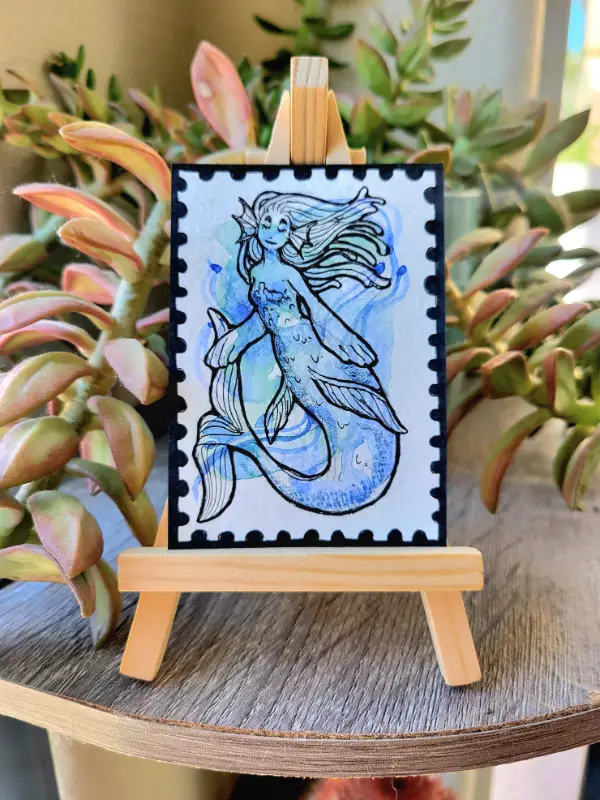 Mermaid aceo art card