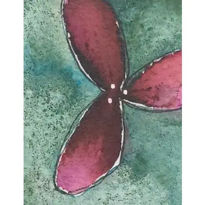 Ruby Flowers 1 aceo art card thumbnail 2