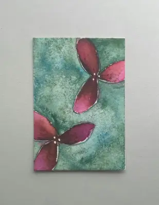 Ruby Flowers 1 aceo art card thumbnail 1