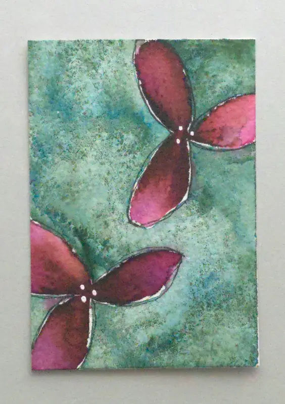 Ruby Flowers 1 aceo art card