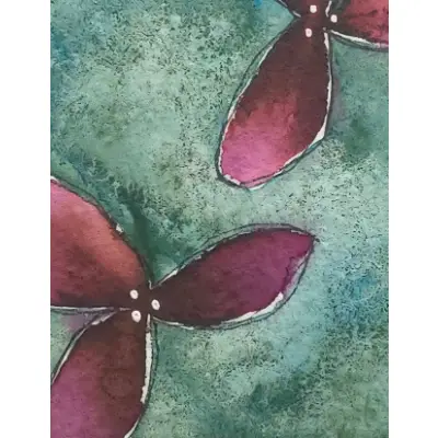 Ruby Flowers 1 aceo art card thumbnail 3