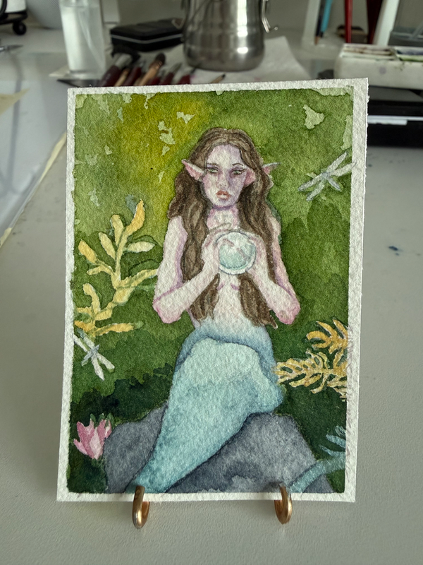 Forest Mermaid aceo art card
