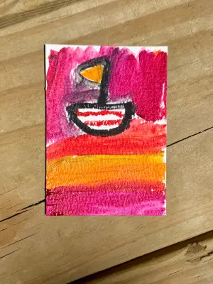 Sunset Voyage aceo art card thumbnail 1