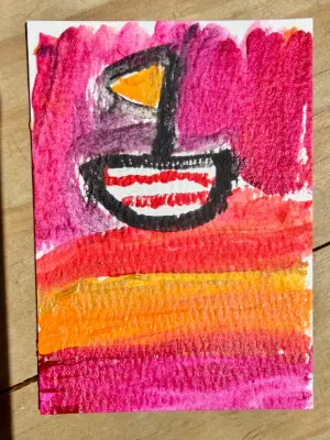 Sunset Voyage aceo art card thumbnail 2