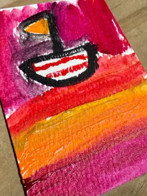 Sunset Voyage aceo art card thumbnail 3