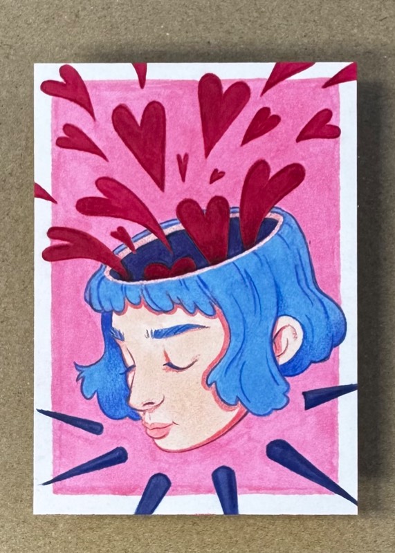Pouring Love aceo art card