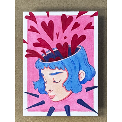Pouring Love aceo art card thumbnail 1