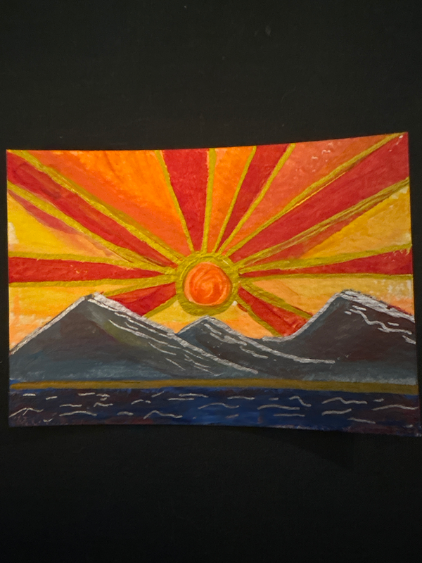 Sun Beams aceo art card