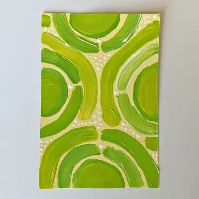 Spring Swing- Meadow 02 - Original ACEO Card aceo art card thumbnail 1