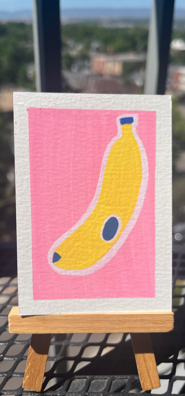 Minimalist Banana aceo art card