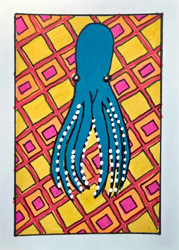 Jerry the giant pacific octopus aceo art card