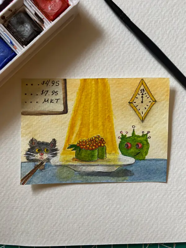 The Competition aceo art card
