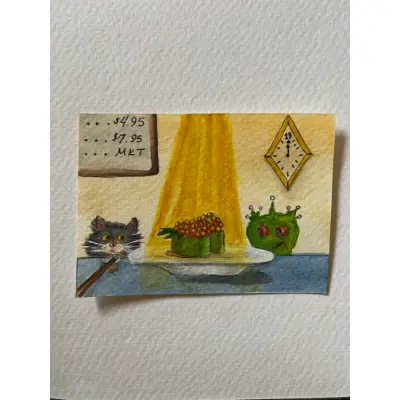 The Competition aceo art card thumbnail 3