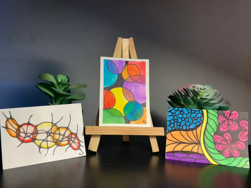 3 Abstract ACEO set aceo art card
