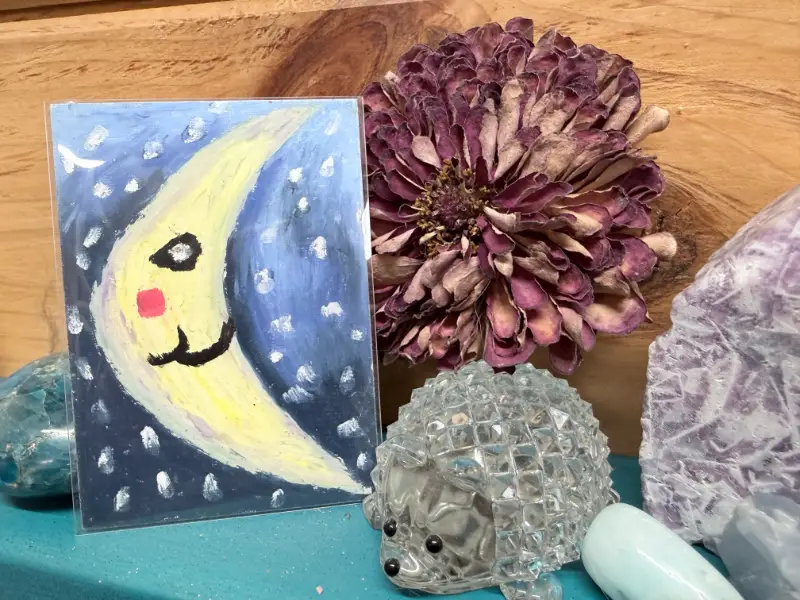 Happy Moon aceo art card