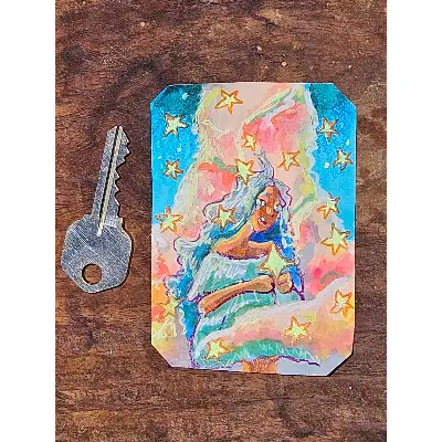 Falling Stars aceo art card thumbnail 2