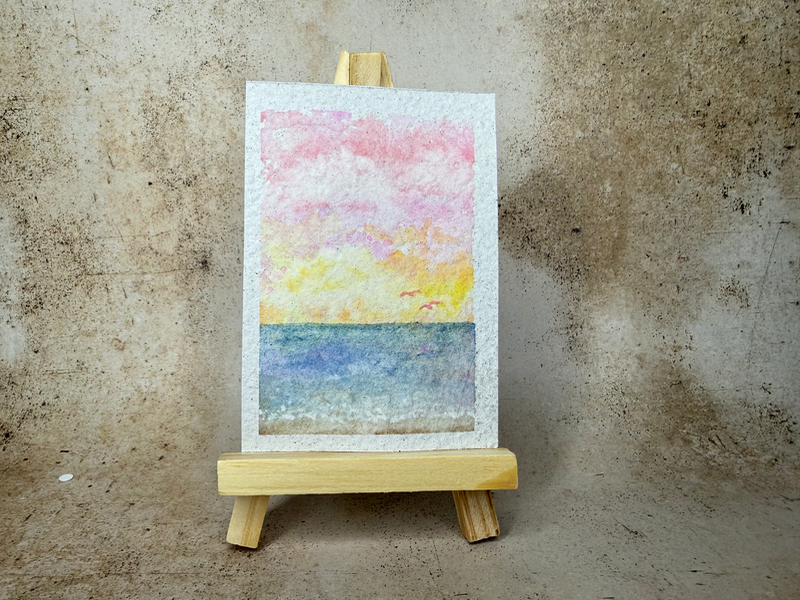 Sunset Beach aceo art card
