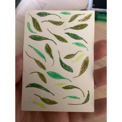 Leaves blowing in gentle wind aceo art card thumbnail 1