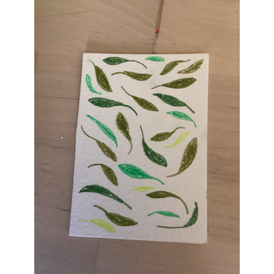 Leaves blowing in gentle wind aceo art card thumbnail 3