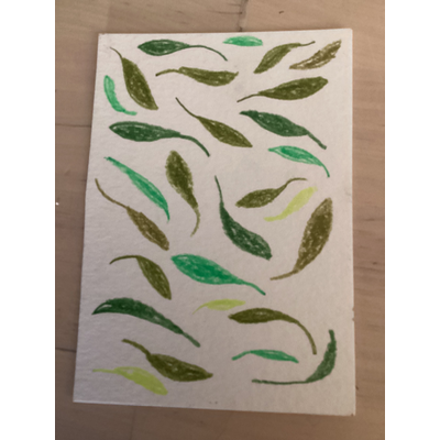 Leaves blowing in gentle wind aceo art card thumbnail 4