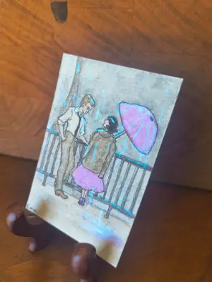 A Little Walk aceo art card thumbnail 2