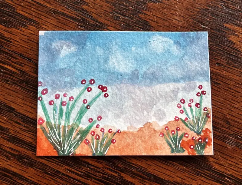 Desert Plants aceo art card