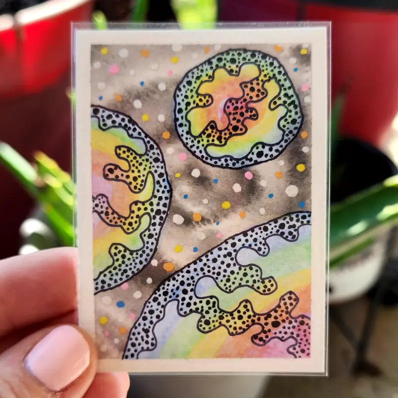 Black Rainbow Space aceo art card