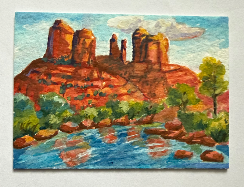 Sedona Reflections aceo art card