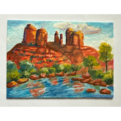 Sedona Reflections aceo art card thumbnail 1