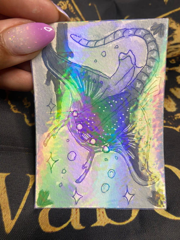 Holo Bug ray aceo art card