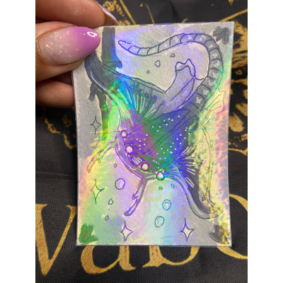 Holo Bug ray aceo art card thumbnail 1