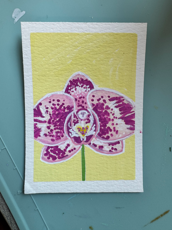 Orchid aceo art card
