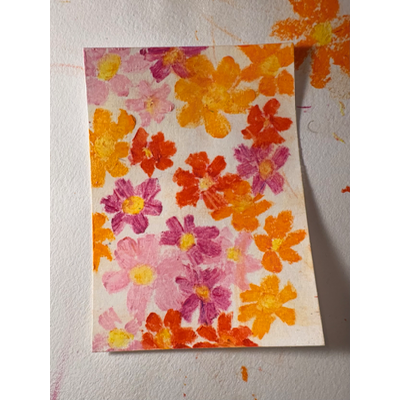 Bunch of Flowers aceo art card thumbnail 2