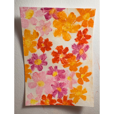 Bunch of Flowers aceo art card thumbnail 1