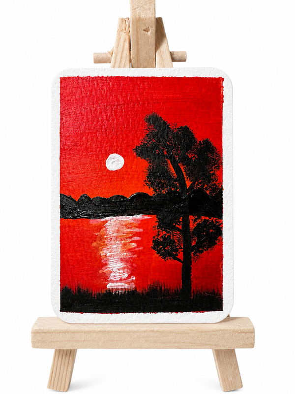 Crimson Sunset aceo art card