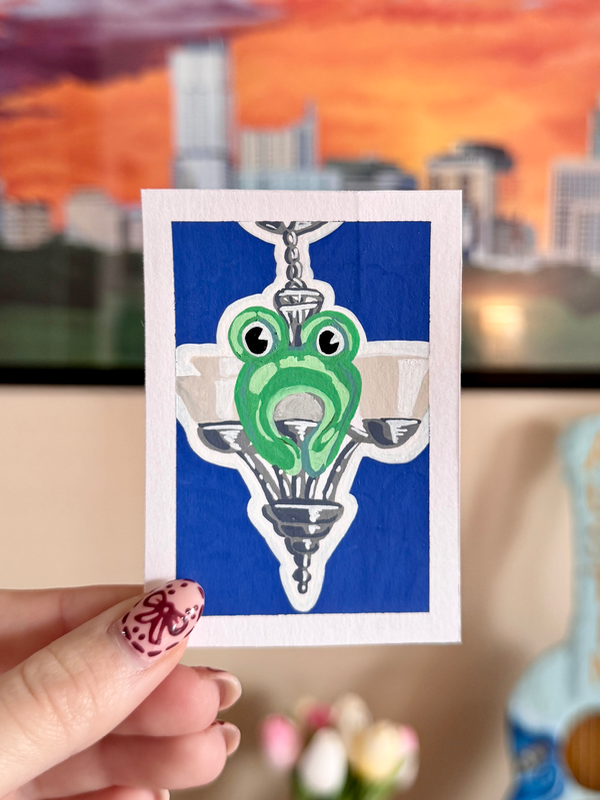 Frog Hat aceo art card