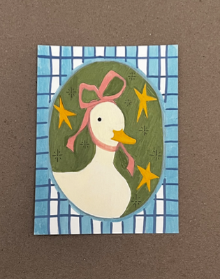Goose aceo art card thumbnail 1