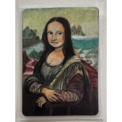 Mini Mona aceo art card thumbnail 1